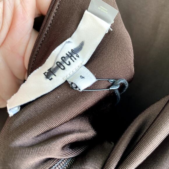 Et Ochs Reagan Racerback Long Sleeve Jersey Gown 4 Brown Dress - Picture 8 of 12